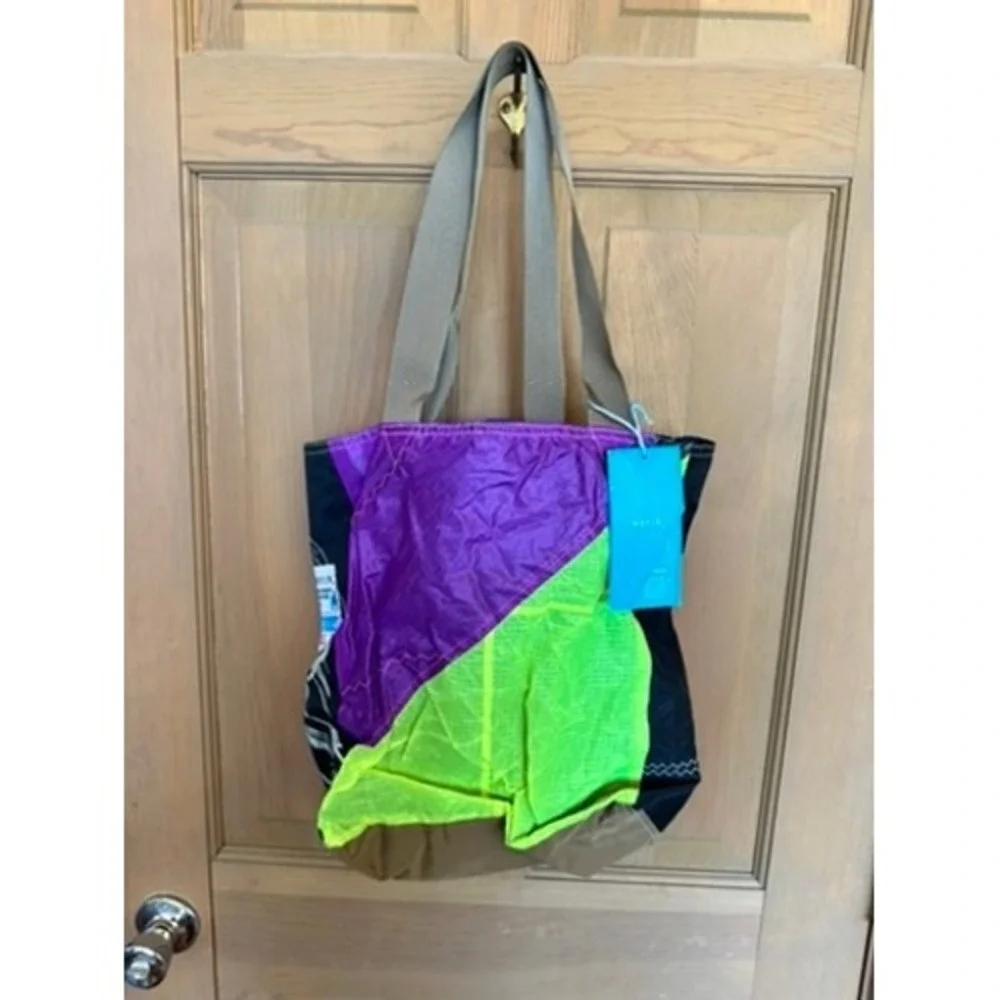 Mafia Bags Corse Tote 2.0 Upcycled Sailcloth Neon Colorblock Tote Made in USA‎